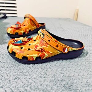 Crocs Pokémon Charizard Classic Clogs Men's 8 Women's 10 Fire Camo NWT w/ Box